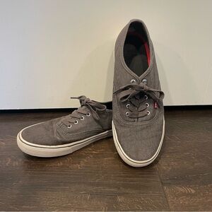 LEVI’S Comfort Casual Lace Up Shoes Canvas Grey MENS Size 10